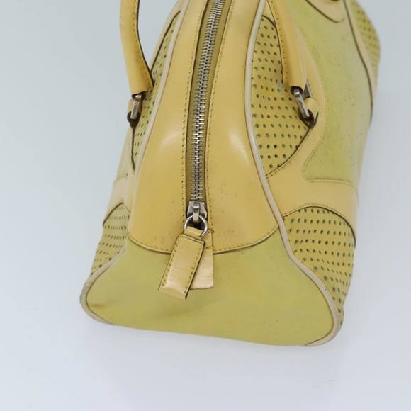 PRADA Hand Bag Leather Yellow Auth bs13198 - Picture 5 of 16